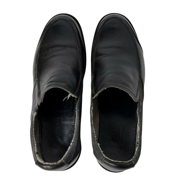 Bed Stu Fillmore Black Leather Gray Suede Slip On Lug Sole Mens Loafer 10 / 43 main image 4